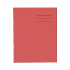 9x7" Exercise Book 48 Page, 8mm Ruled, Red - Pack of 100